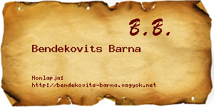 Bendekovits Barna névjegykártya